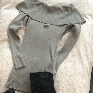 Banana Republic silver off the shoulder sweater